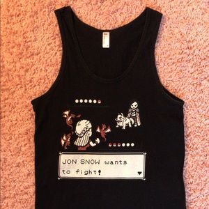 Pokemon Game of Thrones black graphic tank top